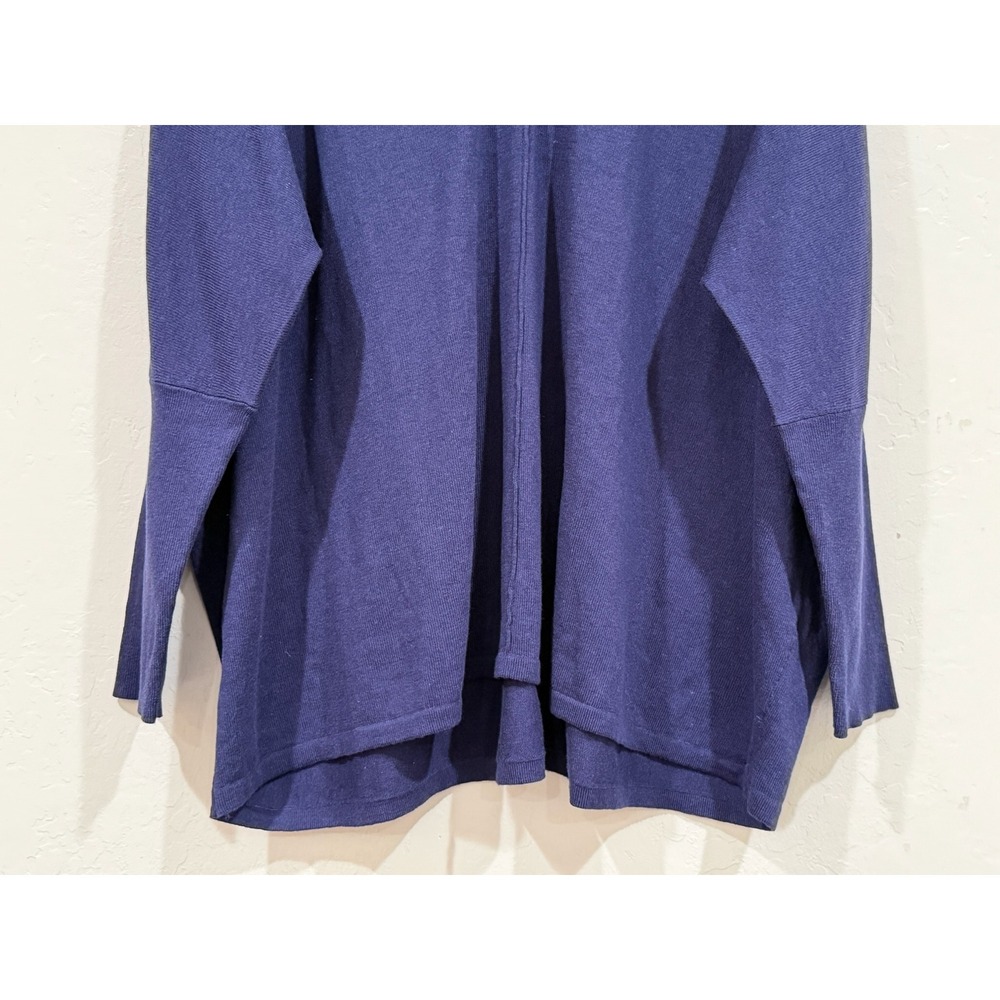 Pure Jill J. Jill V-Neck Oversized Cotton Blend Sweater Eclipse Blue NWT Size L - Picture 8 of 8